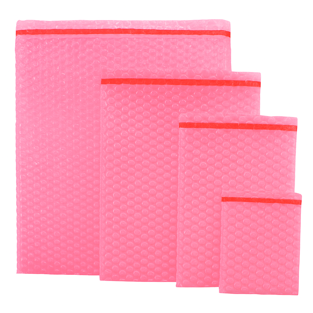 ESD Pink Bubble Cover Pouches